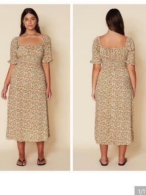 Revolve Faithful The Brand El Paso La Medina Paisley Midi Dress Orange Large